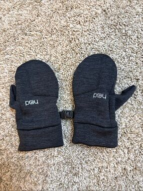Head Kids Dark Gray Mittens with Clip